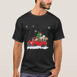 Funny Santa Driving Christmas Car Great Dane Santa T-Shirt