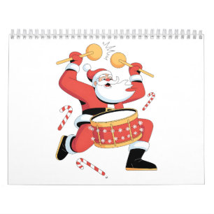 Funny Santa Drummer Ugly Christmas Xmas Drumming  Calendar