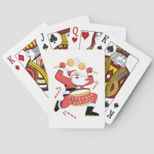 Funny Santa Drummer Ugly Christmas Xmas Drumming  Playing Cards