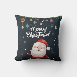 Funny Santa, Elf, Reindeer Merry Christmas 2022 Throw Pillow