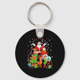Funny Santa Elf Snowman Reindeer Gingerbread Chris Keychain