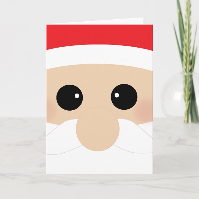 Funny Santa Face Holiday Card (Front)