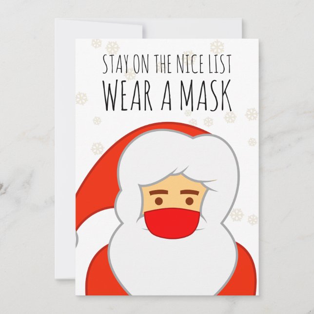 Funny Santa Face Mask Merry Christmas Holiday Card (Front)