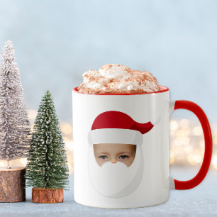 Funny Santa Face Personalized Christmas Mug 