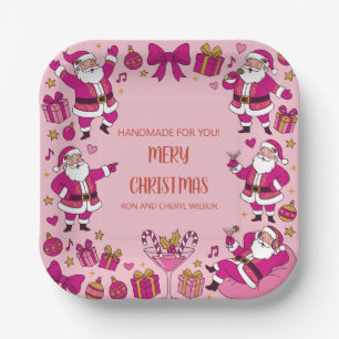 Funny Santa Friendsmas Christmas Party Paper Plate