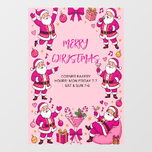 Funny Santa Friendsmas Christmas Party Window Cling