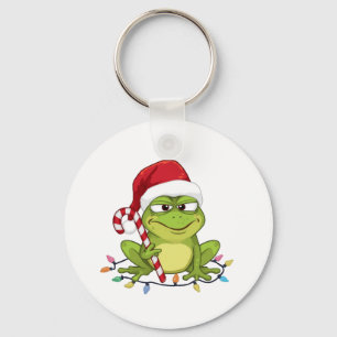 Funny Santa Frog Christmas Shirt - Cute Frog with Keychain