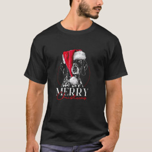 Funny Santa German Shorthaired Pointer Merry Chris T-Shirt