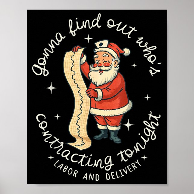 Funny Santa Gonna Find Out Who's Is Contracting To Poster (Front)