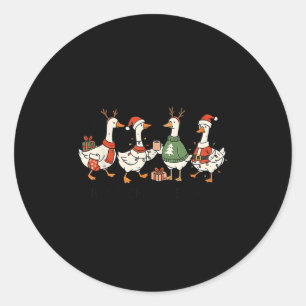 Funny Santa Goose Snowman Just A Christmas Goose X Classic Round Sticker