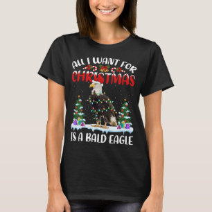 Funny Santa Hat All I Want For Christmas Is A Bald T-Shirt