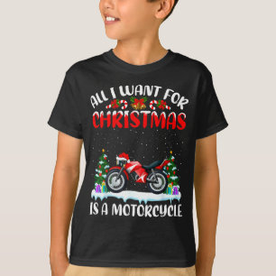 Funny Santa Hat All I Want For Christmas Is A Moto T-Shirt