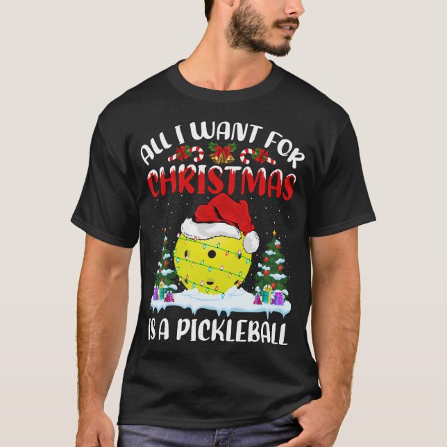 Funny Santa Hat All I Want For Christmas Is A Pick T-Shirt (Front)