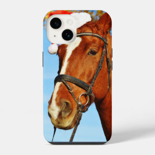 Funny Santa Hat Horse Christmas iPhone 14 Case
