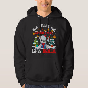 Funny Santa Hat Koala All I Want For Christmas Is Hoodie