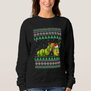 Funny Santa Hat Matching Ugly Caterpillar Christma Sweatshirt