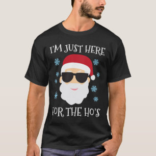 Funny Santa Here For The Hos Christmas Pyjamas T-Shirt