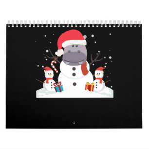 Funny Santa Hippo Christmas Snowman Xmas Gift Calendar
