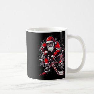 Funny Santa Hockey Christmas Retro Winter Player X Coffee Mug