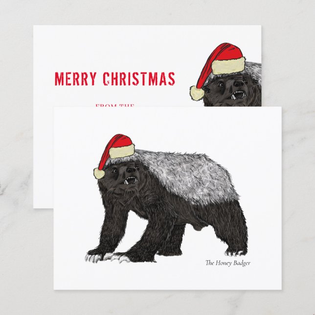 Funny Santa honey badger Christmas irony (Front/Back)