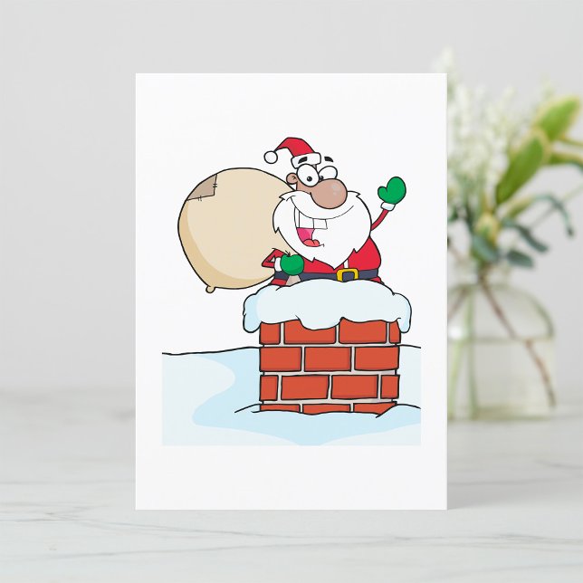 Funny Santa in Chimney Invitation (Creator Uploaded)