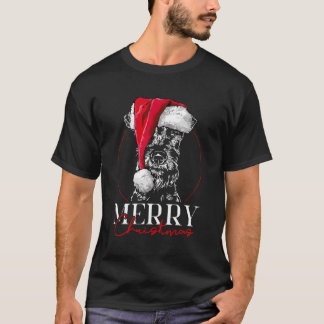 Funny Santa Irish Terrier Merry Christmas Dog Mom  T-Shirt