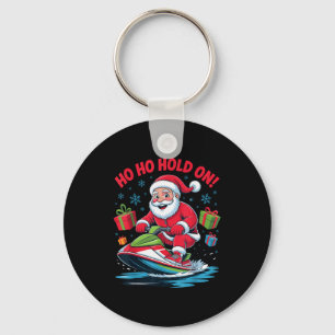 Funny Santa Jet Skiing Lover Christmas Xmas Pajama Keychain