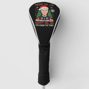 Funny Santa Joe Biden Merry Uh Uh Christmas Ugly Golf Head Cover