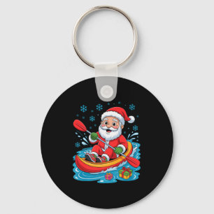 Funny Santa Kayaking Lover Holiday Christmas Xmas  Keychain