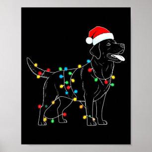 Funny Santa Labrador Retriever Christmas Lights Do Poster