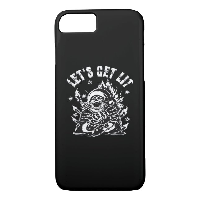 Funny Santa Let's Get Lit Classic Case-Mate iPhone Case (Back)