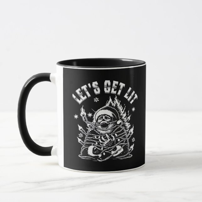 Funny Santa Let's Get Lit Classic Mug (Left)