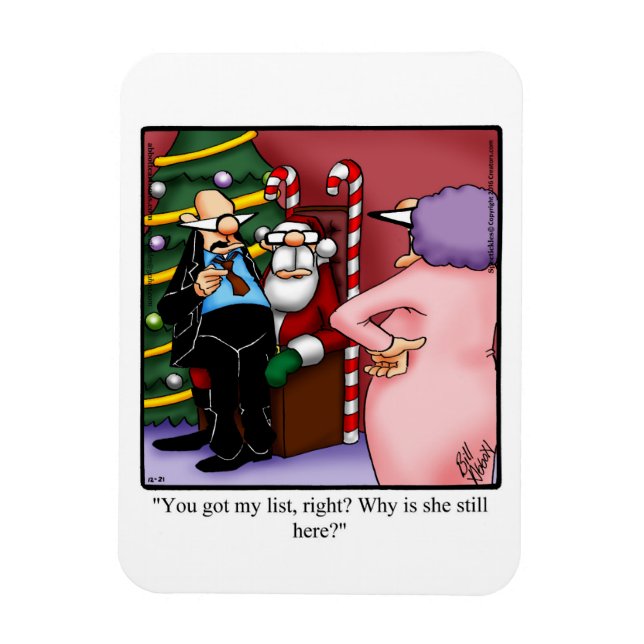 Funny Santa List Humour Magnet Gift (Vertical)