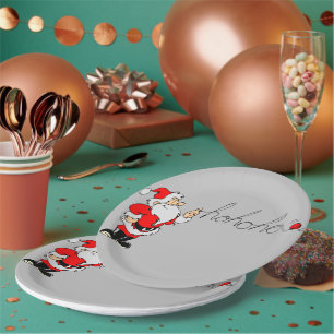 Funny Santa merry Christmas Ho Ho Humer art Paper Plate