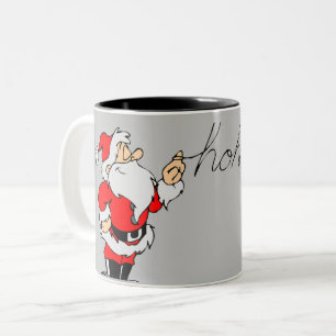 Funny Santa merry Christmas Ho Ho Humer art Two-Tone Coffee Mug