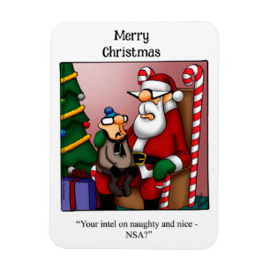 Funny Santa Naughty Or Nice Humour Magnet Gift