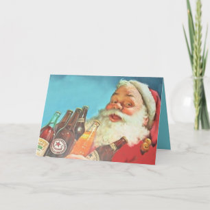 Funny Santa Needs An Intervention Vintage X-mas Holiday Card
