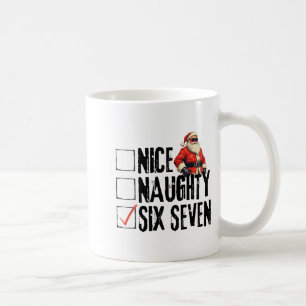 Funny Santa Nice Naughty Six Seven Meme 67 Christm Coffee Mug