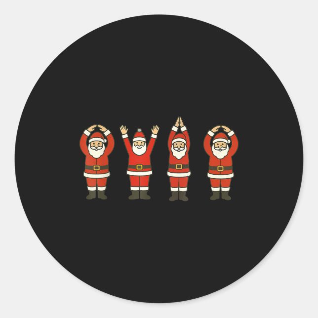 Funny Santa Ohio Midwestern Party O-h-i-o Christma Classic Round Sticker (Front)
