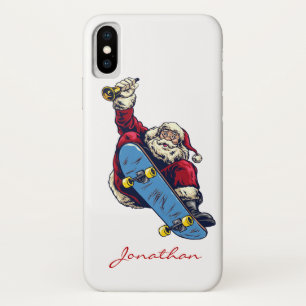 Funny Santa on Skateboard Merry Christmas Holiday Case-Mate iPhone Case