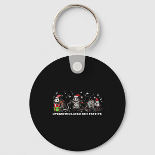 Funny Santa Ossums Overstimulated But Festive Xmas Keychain