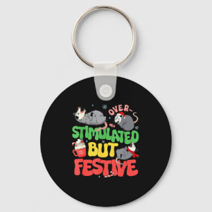 Funny Santa Ossums Overstimulated But Festive Xmas Keychain