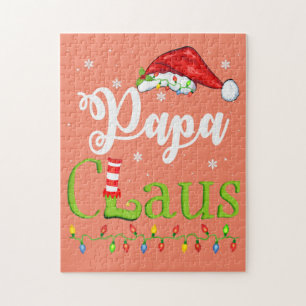 Funny Santa Papa Claus Christmas Matching Family Jigsaw Puzzle