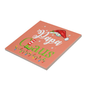 Funny Santa Papa Claus Christmas Matching Family Tile