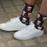 Funny Santa Photo Christmas Socks<br><div class="desc">Fun santa photo socks,  will make a humourous christmas gift for dad,  uncle,  grandpa,  brother or anyone else! Featuring a photo with a cartoon santa hat. The background colours can be changed by clicking on the customize further link after personalizing.</div>