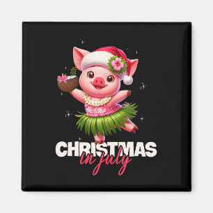 Funny Santa Pig Hawaiian Christmas In July Beach S Magnet