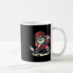 Funny Santa Playing Ice Hockey Lovers Boys Girls C Coffee Mug