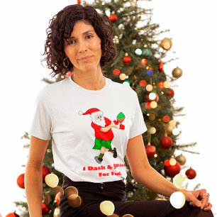 Funny Santa Playing Pickleball I Dash & Smash Fun T-Shirt