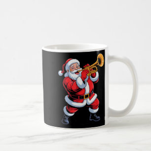 Funny Santa Playing Trumpet Holiday Chrismas Xmas Coffee Mug