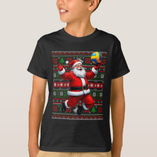 Funny Santa Playing Volleyball Ugly Christmas Swea T-Shirt